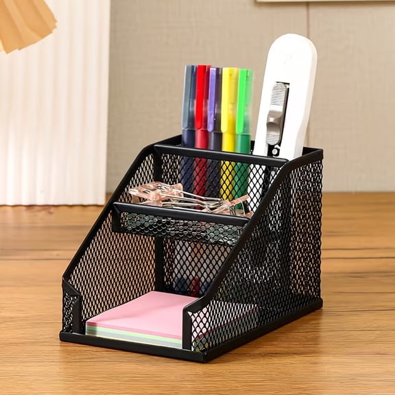 Innovative Desk Organizer - Durable Storage Solution for Pens, Stationery, Business Cards, and Sticky Notes for Schools and Offices