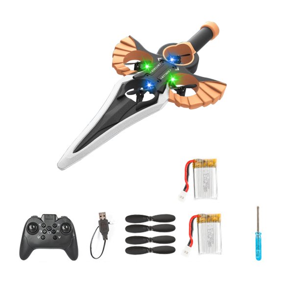 Innovative Flying Sword Drone with Remote Control, Rechargeable Battery, and Spare Propellers for Ultimate Fun