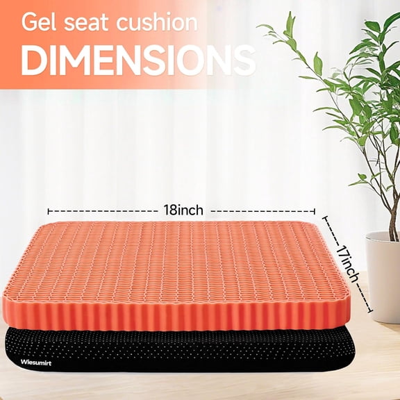 Innovative Gel Seat Cushion for Long Sitting, Large and Thick, Seat Cushion for Back, Sciatica, Tailbone, Hip Pain Relief, Used for Office Chair, Wheelchair, Car, Recliner, Truck.(Orange)