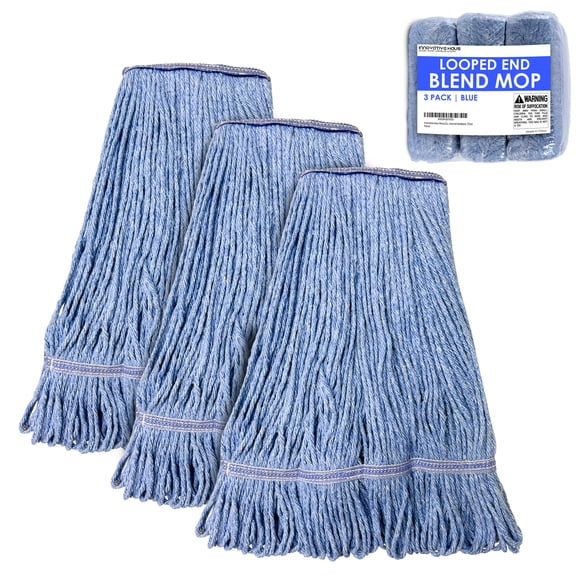 Innovative Haus Blue Commercial Mop Head. Looped End. Universal Headband