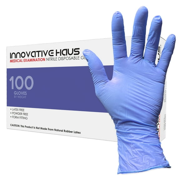 Innovative Haus Large Indigo Disposable Nitrile Gloves, 3.6 Mil, 100 Count