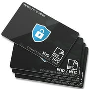 Innovative Haus RFID Blocking Card - Slim RFID Card Blocker & NFC Contactless Card Protector for Wallets and Purses.Secure Credit Card & Debit Card. Protect Personal Information from Skimmer- 4 Pack