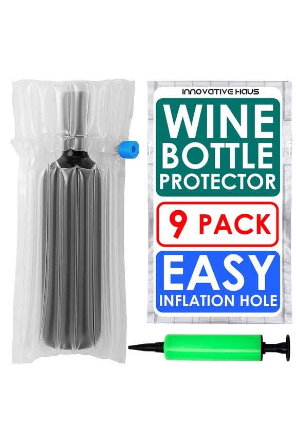 Wine Bottle Protector Bag with Free Pump. 9 Pack
