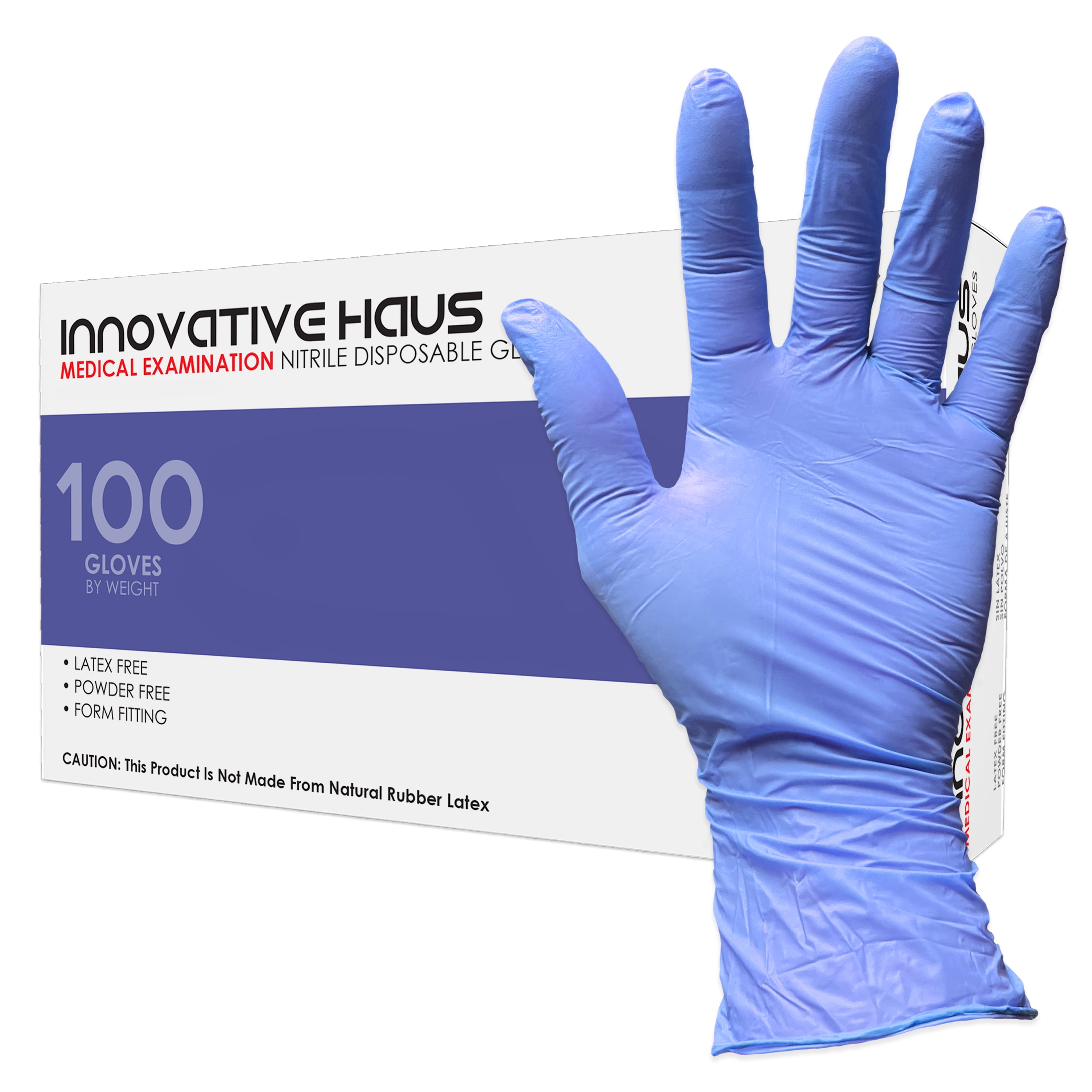 Innovative Haus X Large Indigo Disposable Nitrile Gloves, 3.6 Mil, 100 Count