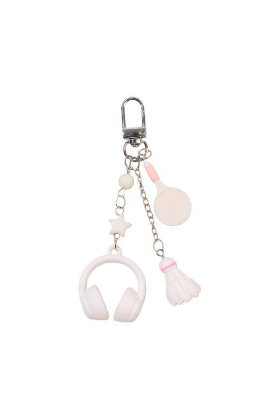 Innovative Headphones Badminton Keychain for Music Sports Fans