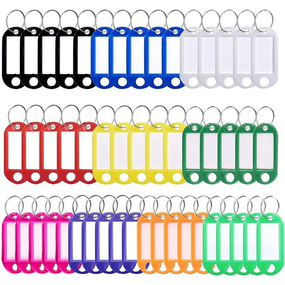 Innovative Key Organizers, Plastic Key Tags with Split Ring Label Window for Easy Item Identification (Sturdy Flexible)