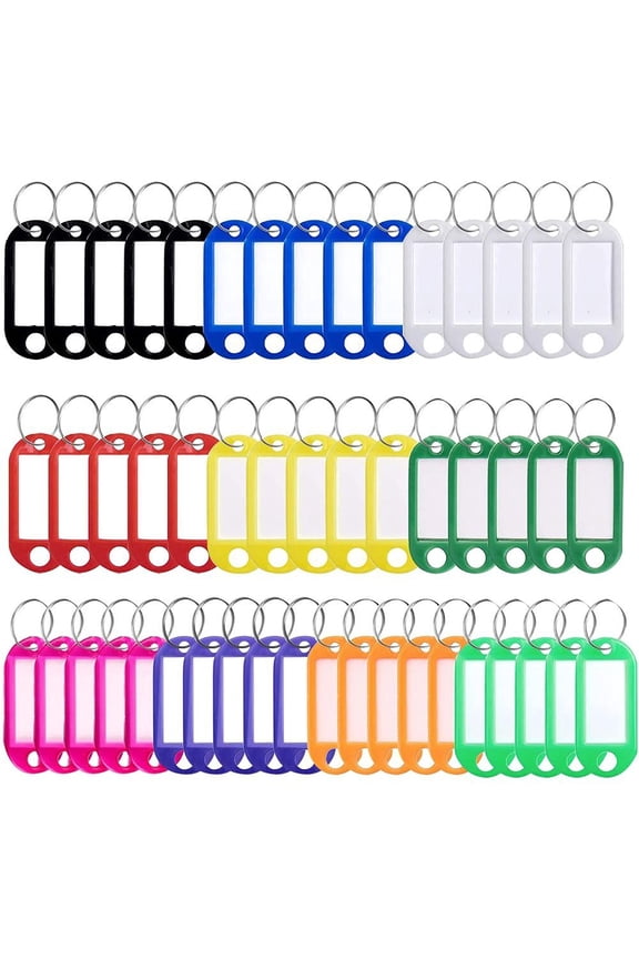 Innovative Key Organizers, Plastic Key Tags with Split Ring Label Window for Easy Item Identification (Sturdy Flexible)