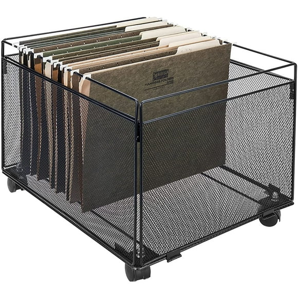 Innovative Letter/A4 Size Document Manager, Metal Filing Crate Features Improved Design And Stackable Functionality, Tailored To Suit Your Office Needs (Black)