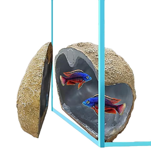 Innovative Magnetic Detachable Betta Log Aquarium Cave Shrimp Hides for Cichlid Fish, Perfect Aquatic Decoration for Cichlid Breeding & Shrimp