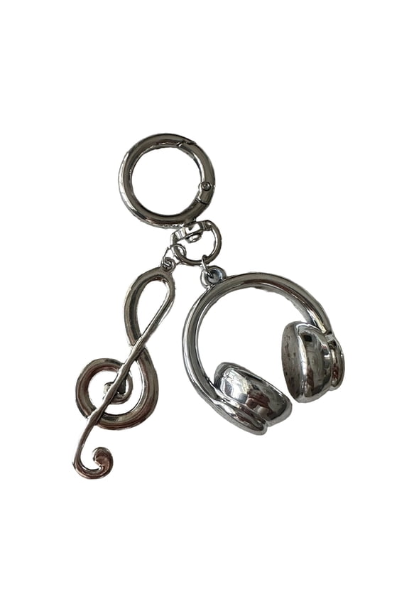 Innovative Music Inspired Keychain With Headphone And Note Charm Trendy Accessory For Everyday Use Perfect Gift For Musicians