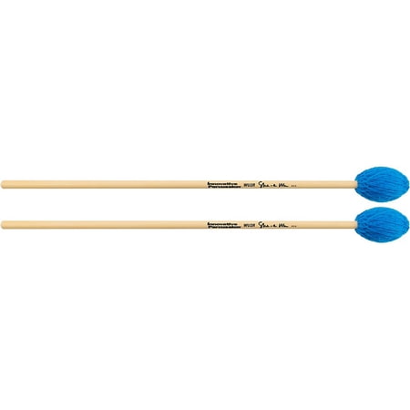 Innovative Percussion WU2R She-e Wu Electric Blue Medium Soft Marimba Mallets w/ Rattan Handles