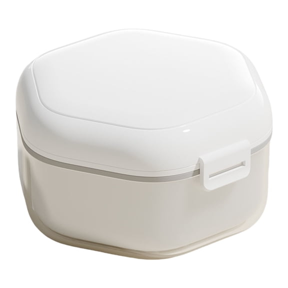 Innovative Six Sided Denture Bath Cup Portable Retainer Holder Clear Mouth Guard Storage Cleaning Box Dentals Case