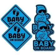 Innovative Stencils Baby On Board Decals Stickers Signs for Car - 4 Pack - 5" x 5" - 6 Year Outdoor Durability