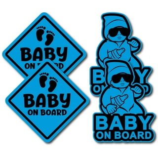 Boy Baby On Board. Vector Illustration. Bébé À Bord. Baby On Board Sign.  Signe De Voiture. Boy On Sticker Board. Baby On Board Sticker. Panneau  D'avertissement. Bébé À Bord Decal. Bébé Aimant