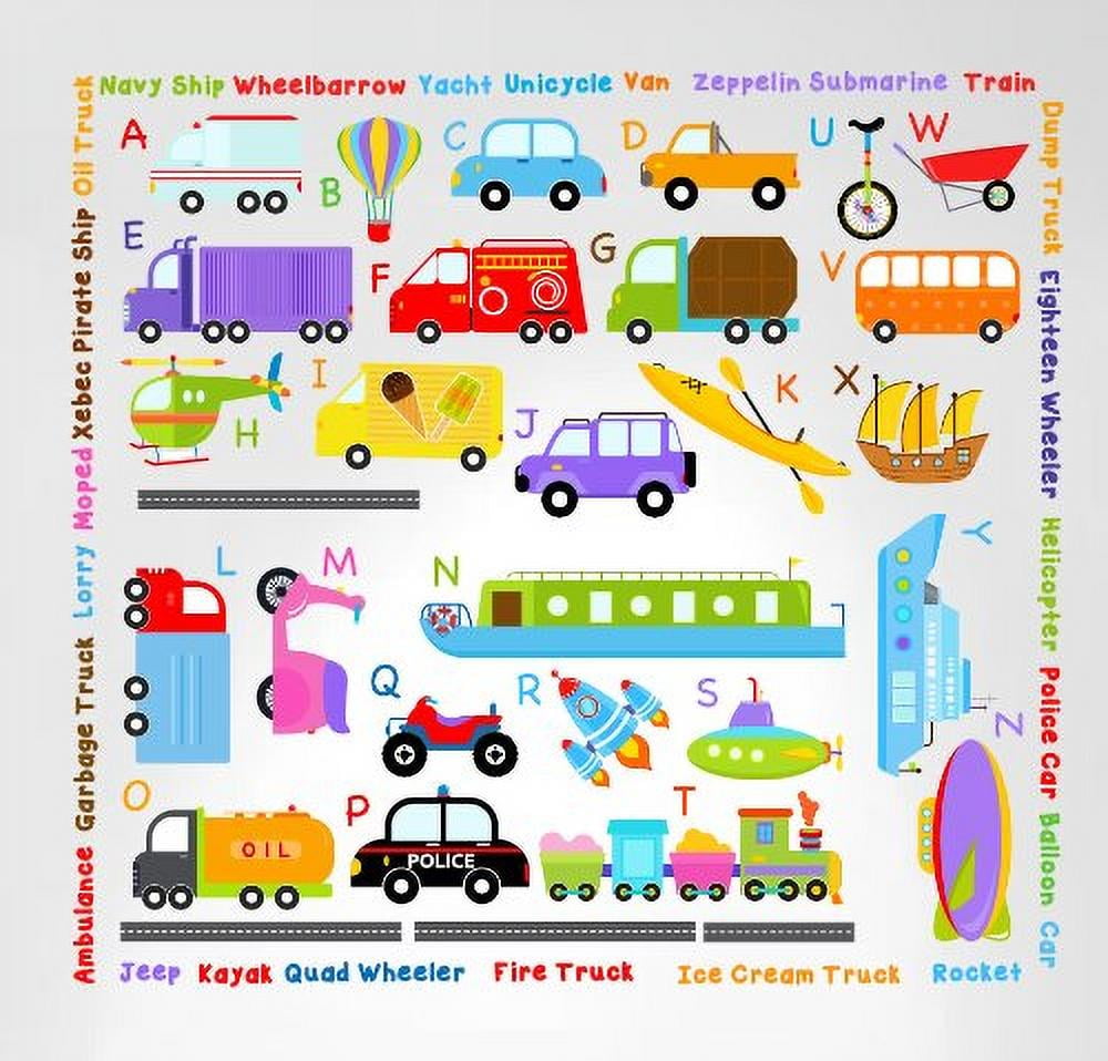 Innovative Stencils Cars Transportation Alphabet Peel and Stick Wall ...