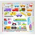 thumbnail image 1 of Innovative Stencils Cars Transportation Alphabet Peel and Stick Wall Nursery Kids Educational Decals Stickers #3004, 1 of 2
