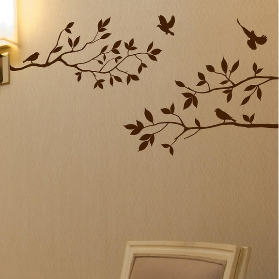 Innovative Stencils Tree Branches with Birds Wall Decal