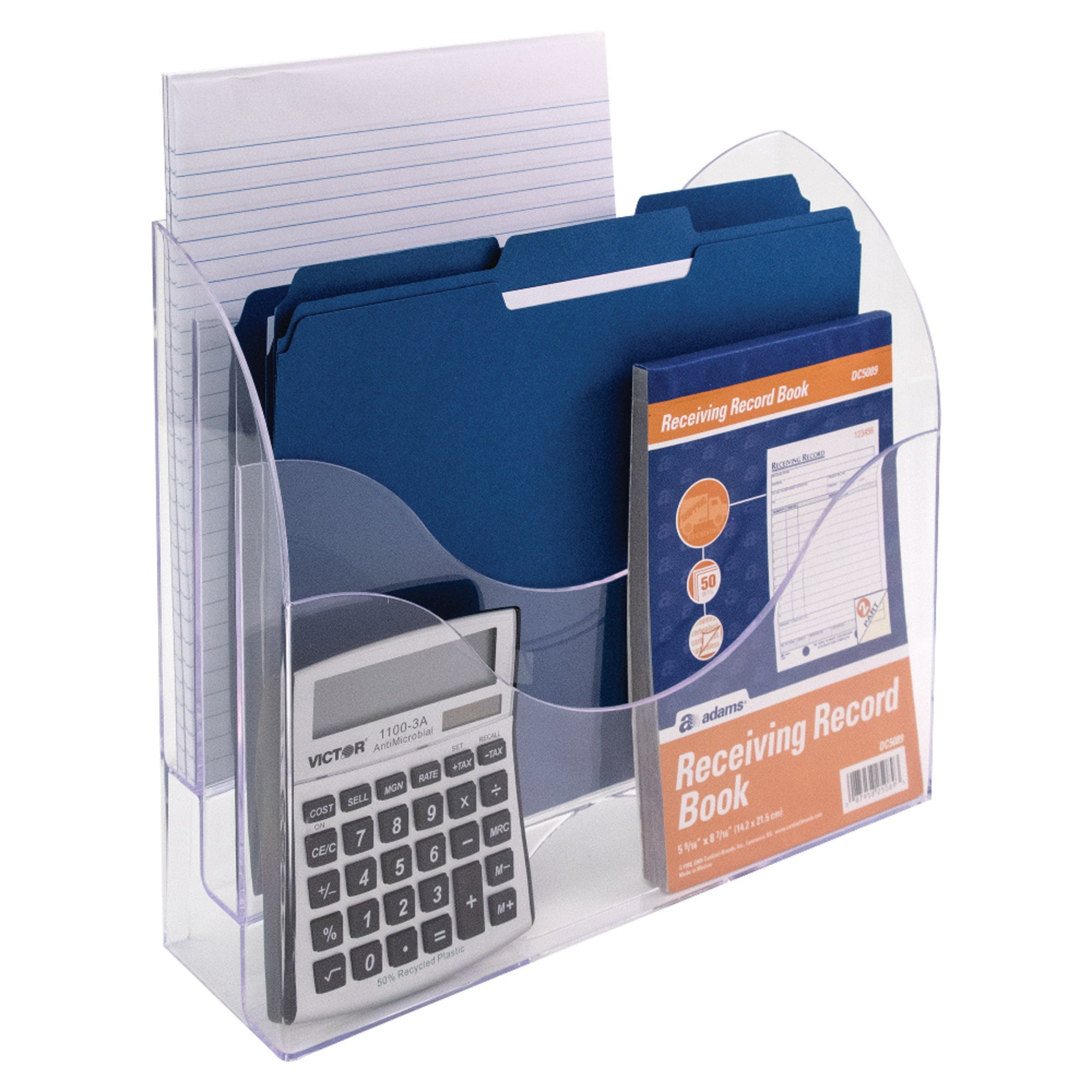 Clear Polystyrene 3-Tier Wall-Mount File Organizer