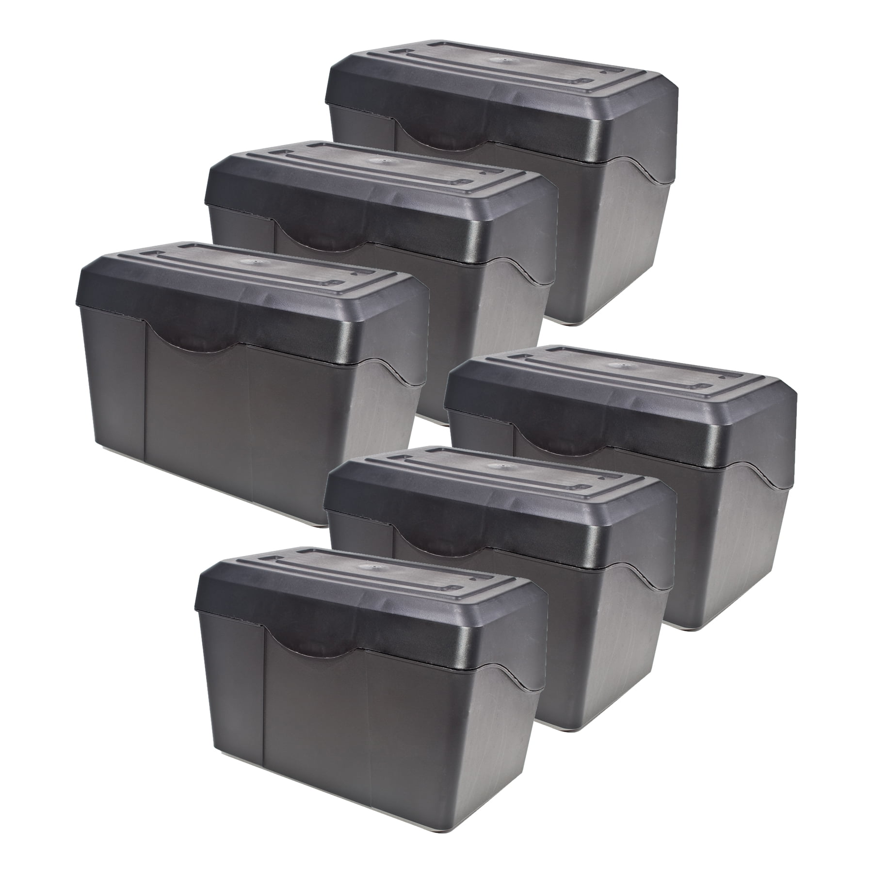Innovative Storage Designs Black Index Card Holder, 3" x 5", Pack of 6