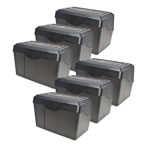 Innovative Storage Designs Black Index Card Holder, 3" x 5", Pack of 6