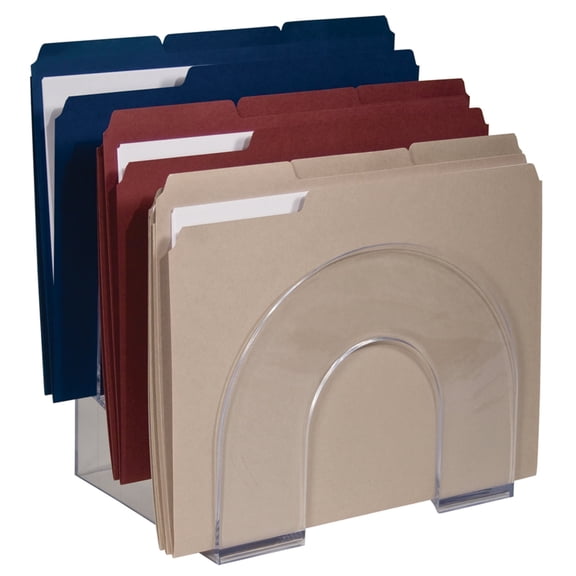 Innovative Storage Designs Desk Sorters, 6 Compartments, 10 1/2"H x 9 1/2"W x 7 1/2"D, Clear