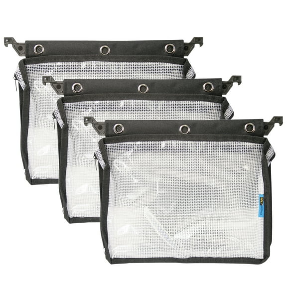 Innovative Storage Designs Expanding Zipper Pouch, Clear Mesh, Pack of 3