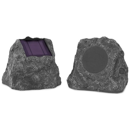 Victrola - Portable Bluetooth Solar Charging Outdoor Speakers (2-Pack) - Gray