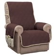 thumbnail image 1 of Innovative Textile Solutions 1-Piece 5 Star Solid Recliner Furniture Cover Slipcover, Chocolate/Ivory, 1 of 6