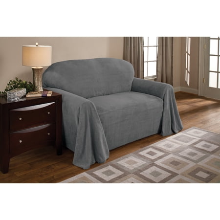 Innovative Textile Solutions 1-Piece Coral Fleece Throw Loveseat Cover, Gray