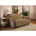 thumbnail image 1 of Innovative Textile Solutions 1-Piece Faux Suede Loveseat Furniture Cover Slipcover, Camel, 1 of 1