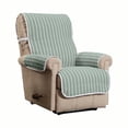 thumbnail image 1 of Innovative Textile Solutions 1-Piece Harper Striped Recliner Furniture Cover Slipcover, Seagreen, 1 of 3