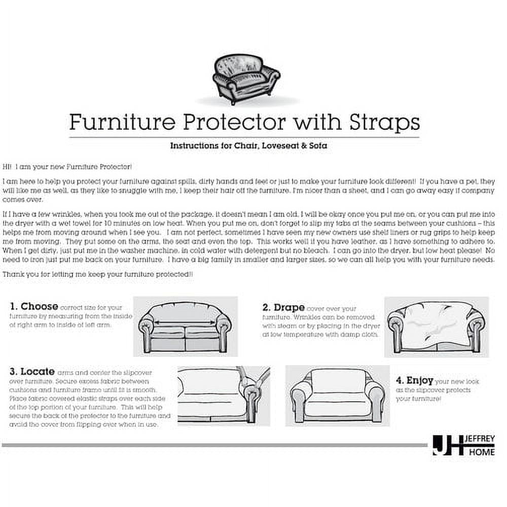 Innovative Textile Solutions 1-Piece Harper Striped Sofa Furniture Cover Slipcover, Natural