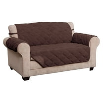 Innovative Textile Solutions 1-Piece Hudson Sherpa Waterproof Loveseat Furniture Cover, Chocolate