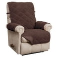 thumbnail image 1 of Innovative Textile Solutions 1-Piece Hudson Sherpa Waterproof Recliner Furniture Cover, Chocolate, 1 of 2