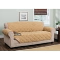 thumbnail image 1 of Innovative Textile Solutions 1-Piece Hudson Sherpa Waterproof XL Sofa Furniture Cover, Toast, 1 of 2