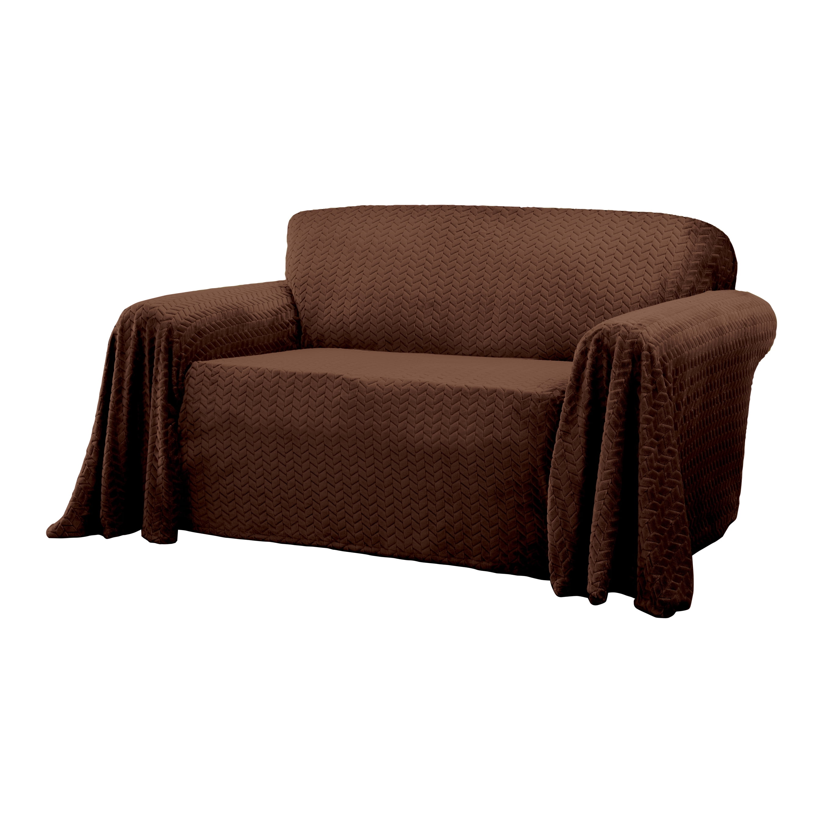 Innovative Textile Solutions 1-Piece Mason Throw Loveseat Slipcover, Chocolate