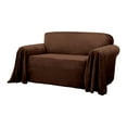 thumbnail image 1 of Innovative Textile Solutions 1-Piece Mason Throw Loveseat Slipcover, Chocolate, 1 of 5