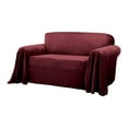 thumbnail image 1 of Innovative Textile Solutions 1-Piece Mason Throw Loveseat Slipcover, Wine, 1 of 4