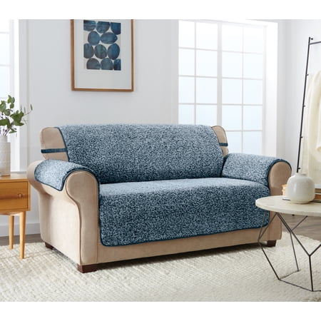 Innovative Textile Solutions 1-piece Cambridge Sherpa Sofa Furniture Cover, Navy