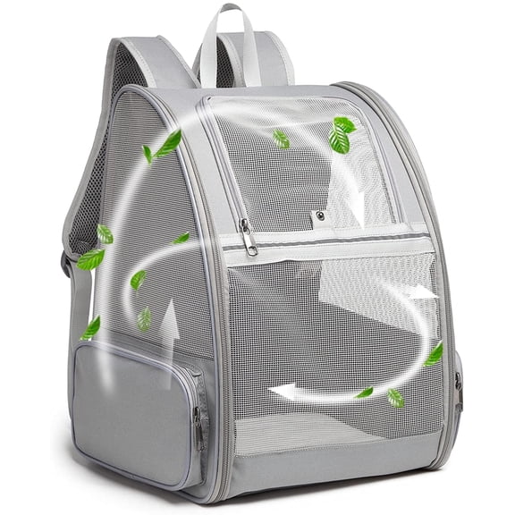 Innovative Traveler Bubble Backpack Pet Carrier for Cats and Dogs (Light Grey)