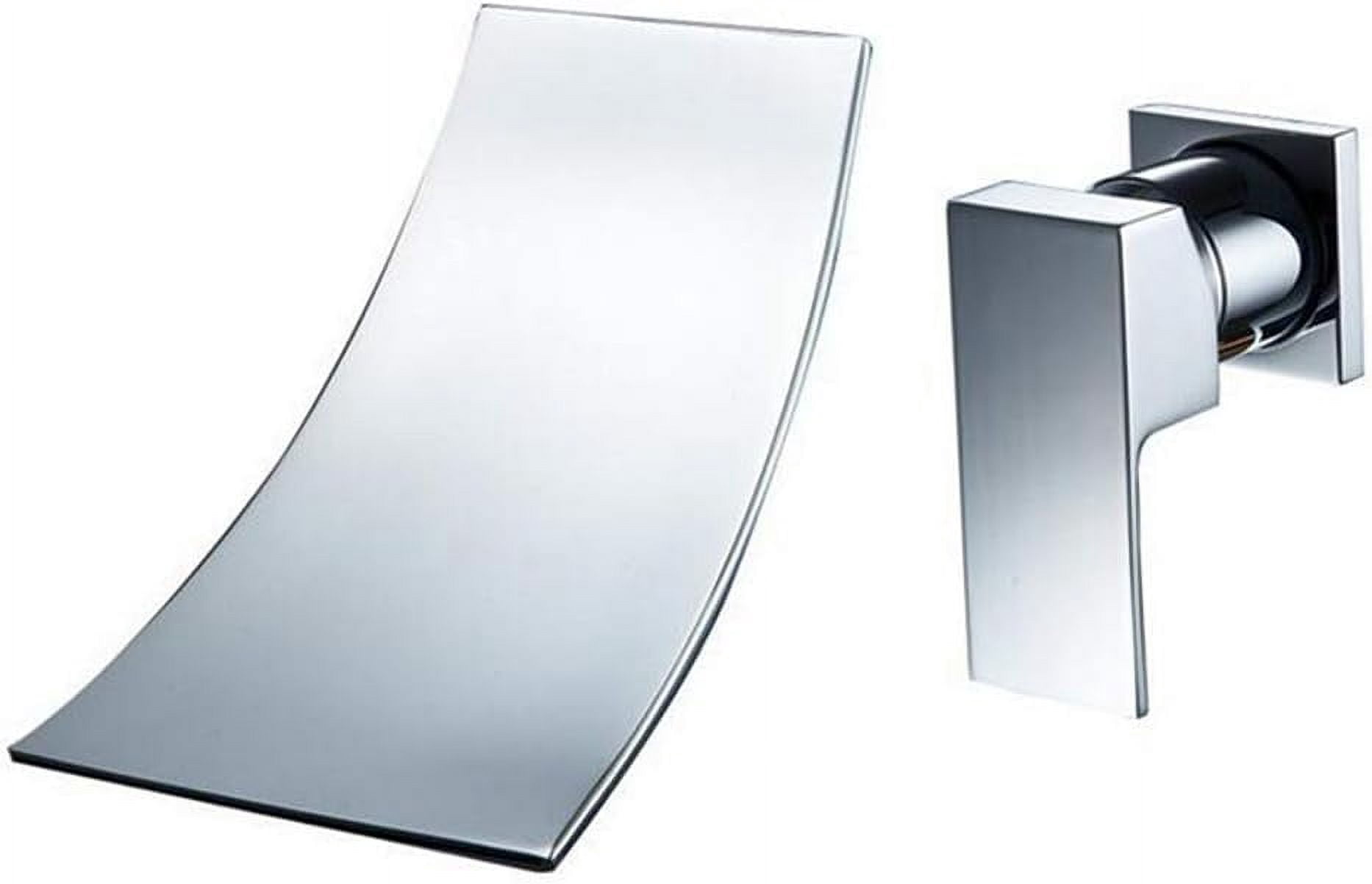 Luxurious Wall Mount Faucet, Chrome Waterfall Bathroom Spout with Solid ...