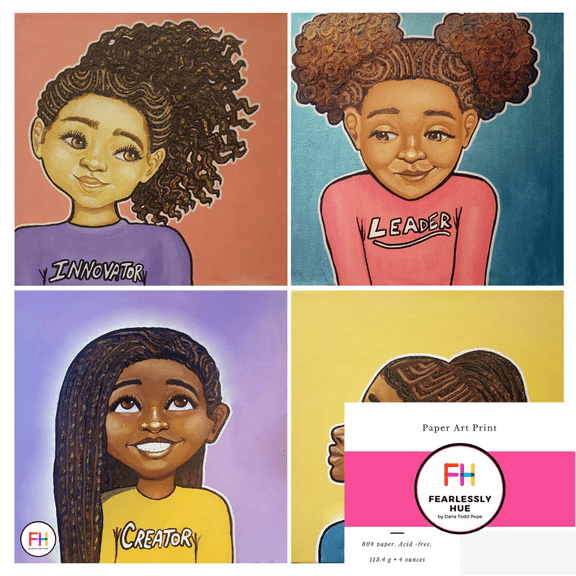 "Innovator, Leader, Creator, Originator"- 12x12 inch Kid's Room Home Decor Unframed Wall Art Print by Fearlessly Hue