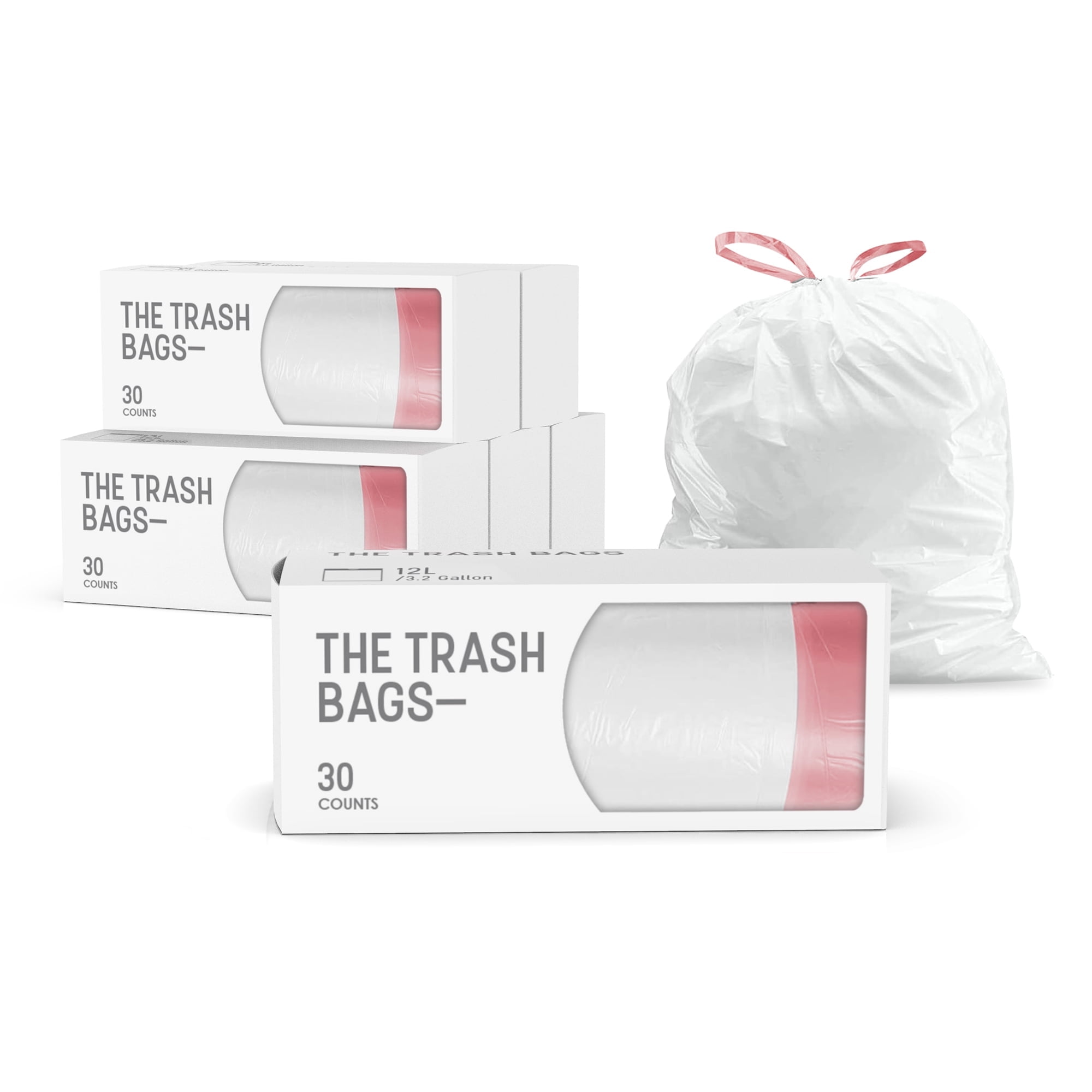 Innovaze 10.6 Gallon White Kitchen Trash Bags with Drawstring (180-Count)