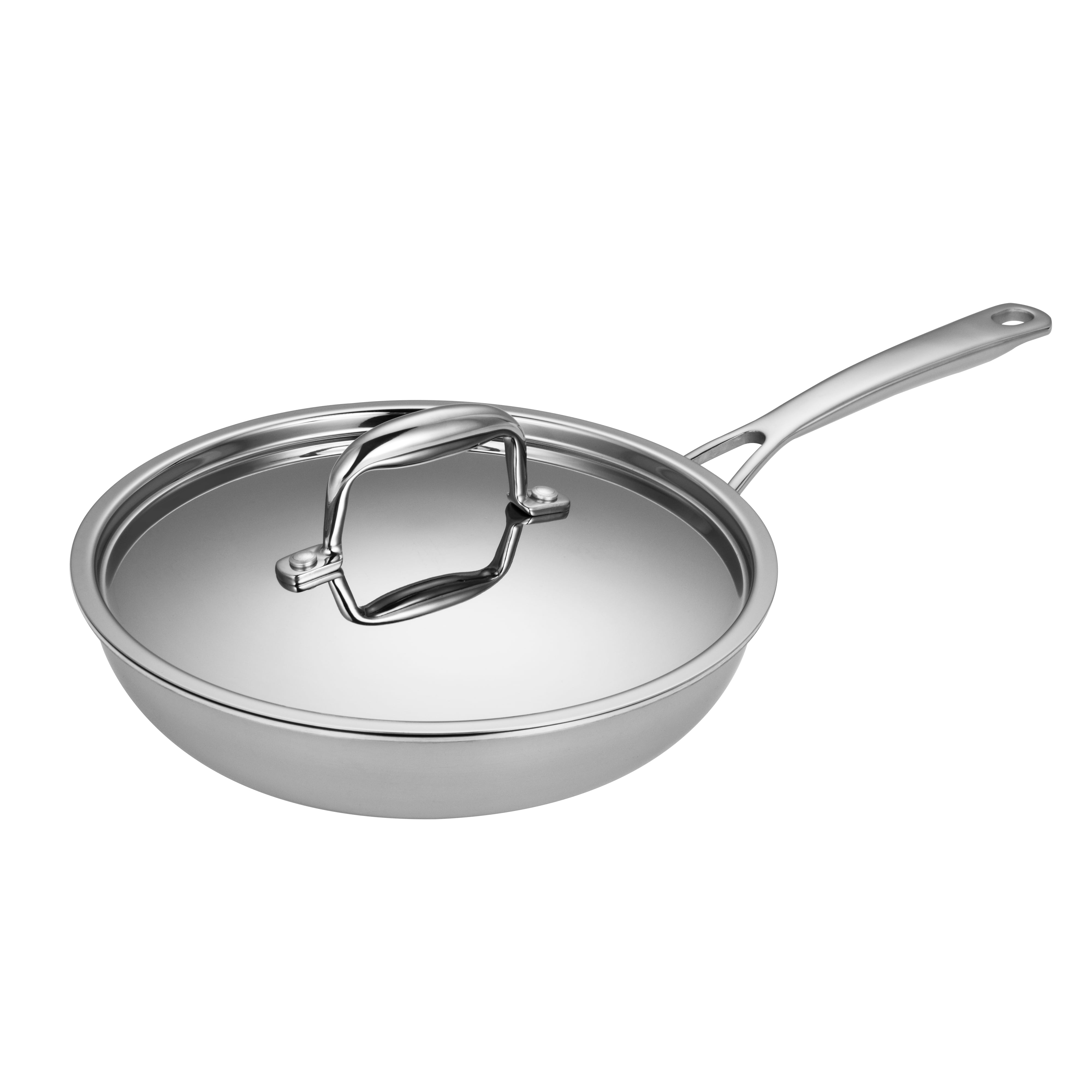 Innovaze 10 Inch Triple-Ply Stainless Steel Fry Pan with Lid
