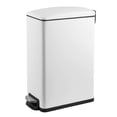 thumbnail image 1 of Innovaze 11.9 Gal./ 45 Liter  Slim Stainless-Steel-Made Step-on kitchen Trash Can (Matt White), 1 of 8