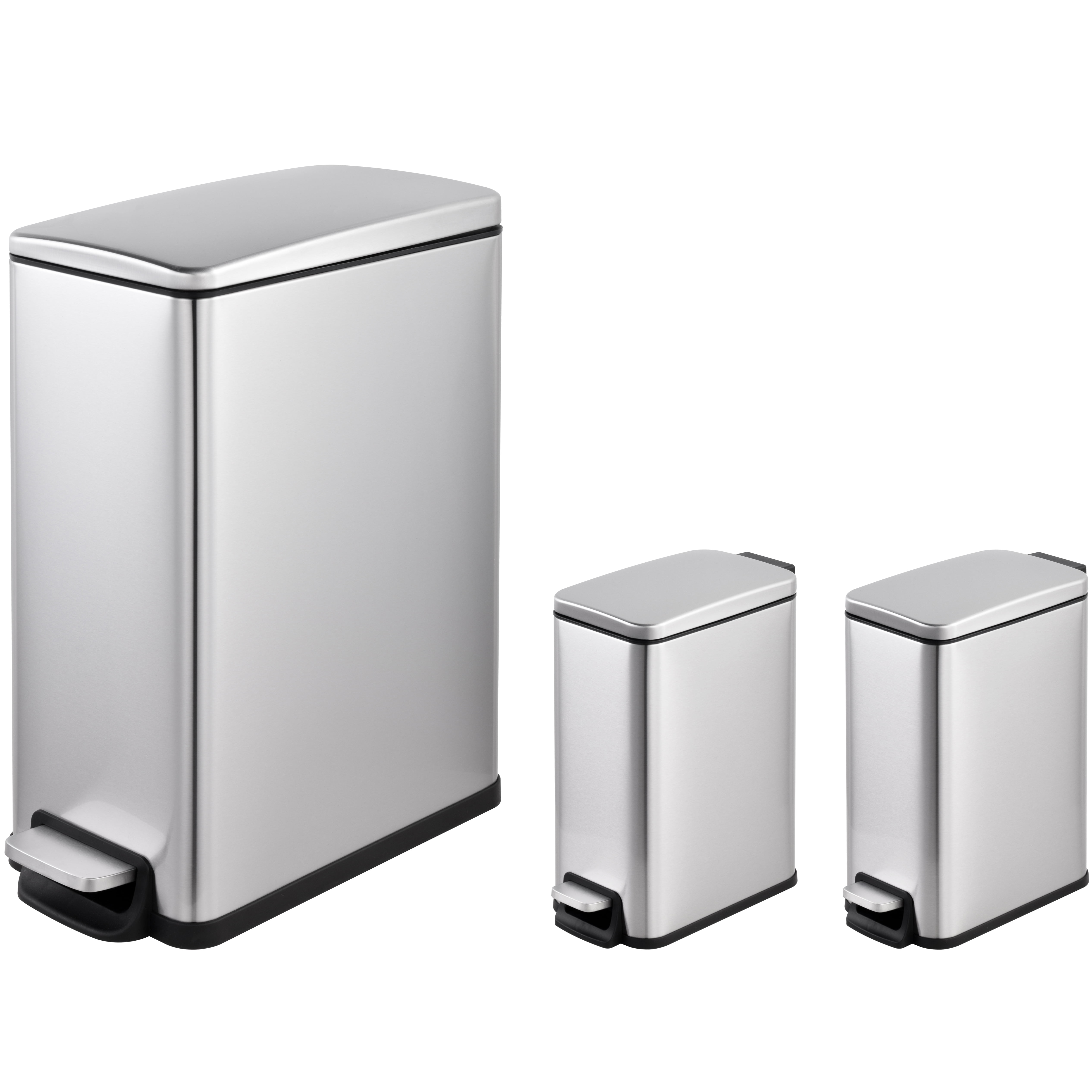 Innovaze 8 Gal./30-Liter and 1.3 Gal./5-Liter Fingerprint Free Stainless  Steel Round Step-on Trash Can Set MGCS-AS1805 - The Home Depot