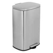 Innovaze 13 Gallon / 50 Liter Stainless Steel Step-on Trash Can, Oval Shape Garbage Can for Kitchen