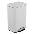 thumbnail image 1 of Innovaze 13 Gallon/50 Liter Rectangular Stainless Steel Step-on Trash Can for Kitchen, Matte White, 1 of 7