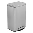 thumbnail image 1 of Innovaze 13 Gallon/50 Liter Rectangular Stainless Steel Step-on Trash Can for Kitchen, 1 of 9
