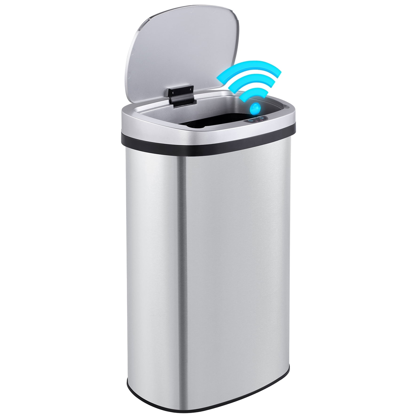 Innovaze 15.85 Gallon Silver Stainless Steel Motion Sensor Trash Can